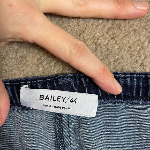 Bailey44 Khyber Pass Jeans Womens Small S‎ Blue Slit Flare Raw Hem Pull On Pants - Picture 10 of 13